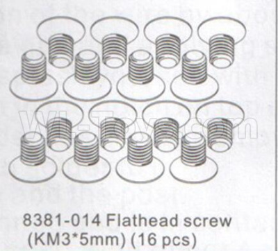 DHK Zombie 8384 Parts-Flathead screw(KM3x5mm)-16pcs Parts-8381-014,DHK Hobby Zombie 8E 8384 RC Truck Parts