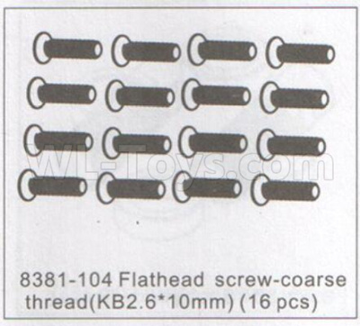 DHK Zombie 8384 Parts-Flathead Screw-Coarse thread(KB2.6X10mm)-16pcs Parts-8381-104,DHK Hobby Zombie 8E 8384 RC Truck Parts