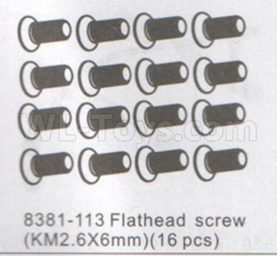 DHK Zombie 8384 Parts-Flathead Screw(KM2.6X6mm)-16pcs Parts-8381-113,DHK Hobby Zombie 8E 8384 RC Truck Parts