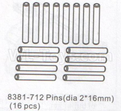 DHK Zombie 8384 Parts-Pins(Dia 2X16mm)(16pcs) Parts-8381-712,DHK Hobby Zombie 8E 8384 RC Truck Parts