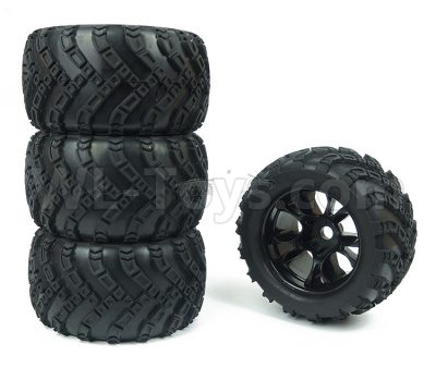 DHK Zombie 8384 Parts-Tyre complete(4 set)-17mm Combiner Parts-8384-001-01,DHK Hobby Zombie 8E 8384 RC Truck Parts