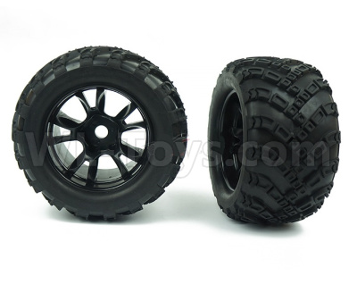 DHK Zombie 8384 Parts-Tyre complete(2 set)-17mm Combiner Parts-8384-001-02,DHK Hobby Zombie 8E 8384 RC Truck Parts