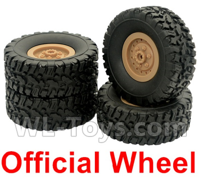 Fayee FY001 Parts-02 Official Whole wheel unit(4 set)-Khaki,FAYEE FY001 RC Car Parts,FY001 RC Military Truck Spare parts Accessories,M35-A2 1:16 4WD High Speed Buggy Parts