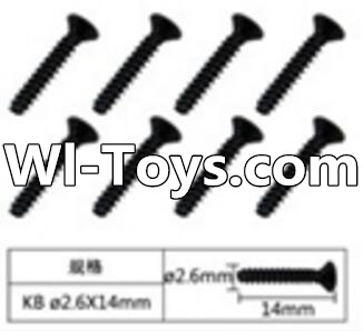 FeiYue FY-01 Spare Parts-60-01 W12073 Inner Hexagon Flat head tapping screws(8pcs)-2.6x14mm,FeiYue FY-01 RC Car Parts,FY01 FY-01 RC Truck Spare parts Accessories,1:12 4WD High Speed Buggy Parts