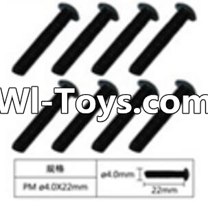 FeiYue FY-01 Spare Parts-60-02 W12077 Cross head machine screws(8pcs)-4.0X10mm,FeiYue FY-01 RC Car Parts,FY01 FY-01 RC Truck Spare parts Accessories,1:12 4WD High Speed Buggy Parts