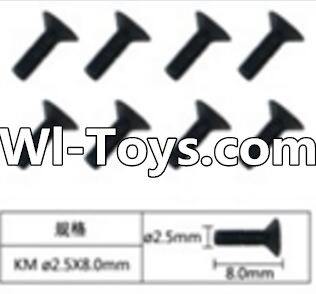 FeiYue FY-01 Spare Parts-60-07 W12068 Inner Hexagon Flat head machine screws(8pcs)-2.5X8mm,FeiYue FY-01 RC Car Parts,FY01 FY-01 RC Truck Spare parts Accessories,1:12 4WD High Speed Buggy Parts