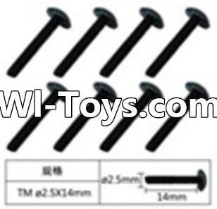 FeiYue FY-01 Spare Parts-60-10 W12071 Inner Hexagon Flat head Self-attack screws(8pcs)-2.5X14mm,FeiYue FY-01 RC Car Parts,FY01 FY-01 RC Truck Spare parts Accessories,1:12 4WD High Speed Buggy Parts