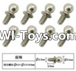 FeiYue FY-01 Spare Parts-60-15 W12057 Inner Hexagon Ball head screws(8pcs)-2.5X4.8X6mm,FeiYue FY-01 RC Car Parts,FY01 FY-01 RC Truck Spare parts Accessories,1:12 4WD High Speed Buggy Parts
