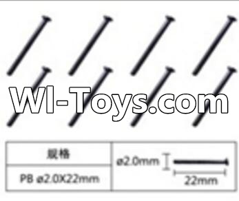FeiYue FY-01 Spare Parts-60-18 W12066 Cross head flat tail screws(8pcs)-2.0X22mm,FeiYue FY-01 RC Car Parts,FY01 FY-01 RC Truck Spare parts Accessories,1:12 4WD High Speed Buggy Parts