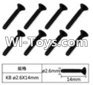 FeiYue FY-02 Spare Parts-60-01 W12073 Inner Hexagon Flat head tapping screws(8pcs)-2.6x14mm,FeiYue FY-02 RC Car Parts,FY02 FY-02 RC Truck Spare parts Accessories,1:12 4WD High Speed Buggy Parts