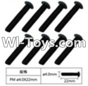 FeiYue FY-02 Spare Parts-60-02 W12077 Cross head machine screws(8pcs)-4.0X10mm,FeiYue FY-02 RC Car Parts,FY02 FY-02 RC Truck Spare parts Accessories,1:12 4WD High Speed Buggy Parts