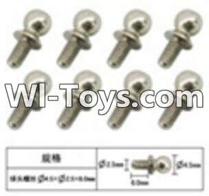 FeiYue FY-02 Spare Parts-60-15 W12057 Inner Hexagon Ball head screws(8pcs)-2.5X4.8X6mm,FeiYue FY-02 RC Car Parts,FY02 FY-02 RC Truck Spare parts Accessories,1:12 4WD High Speed Buggy Parts