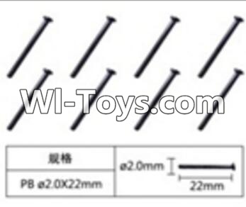 FeiYue FY-02 Spare Parts-60-18 W12066 Cross head flat tail screws(8pcs)-2.0X22mm,FeiYue FY-02 RC Car Parts,FY02 FY-02 RC Truck Spare parts Accessories,1:12 4WD High Speed Buggy Parts