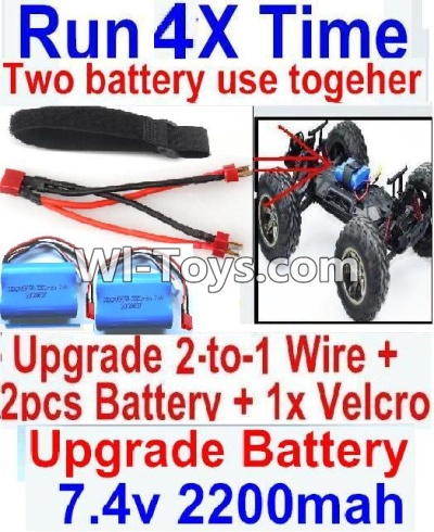 FeiYue FY03 FY-03 Upgrade 2-to-1 wire and Velcro & 2pcs Battery-Two battery can be used together,Run 2x Time than usual Parts-,FeiYue FY03 Parts