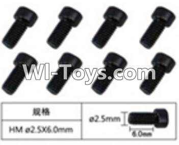 FeiYue FY03 FY-03 Inner Hexagon Cup head Machine screws(8pcs)-2.5X6mm Parts-W12067,FeiYue FY03 Parts