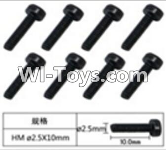 FeiYue FY03 FY-03 Inner Hexagon Cup head machine screws(8pcs)-2.5X10mm Parts-W12069,FeiYue FY03 Parts