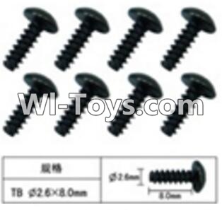 FeiYue FY03 FY-03 Inner Hexagon T head Self-attack screws(8pcs)-2.6X8mm Parts-W12074,FeiYue FY03 Parts