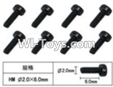 FeiYue FY03 FY-03 Inner Hexagon Cup head machine screws(8pcs)-2.0X6mm Parts-W12061,FeiYue FY03 Parts
