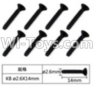 FeiYue FY-04 Spare Parts-60-01 W12073 Inner Hexagon Flat head tapping screws(8pcs)-2.6x14mm,FeiYue FY-04 RC Car Parts,FY04 FY-04 RC Motorcycle Truck Spare parts Accessories,1:12 4WD High Speed Buggy Parts