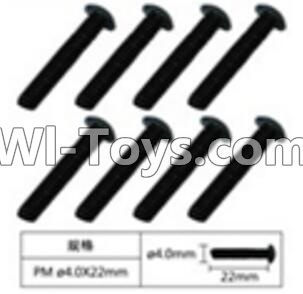 FeiYue FY-04 Spare Parts-60-02 W12077 Cross head machine screws(8pcs)-4.0X10mm,FeiYue FY-04 RC Car Parts,FY04 FY-04 RC Motorcycle Truck Spare parts Accessories,1:12 4WD High Speed Buggy Parts