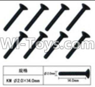 FeiYue FY-04 Spare Parts-60-05 W12065 Inner Hexagon Flat head Machine screws2.0X14mm,FeiYue FY-04 RC Car Parts,FY04 FY-04 RC Motorcycle Truck Spare parts Accessories,1:12 4WD High Speed Buggy Parts
