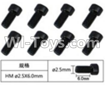 FeiYue FY-04 Spare Parts-60-06 W12067 Inner Hexagon Cup head Machine screws(8pcs)-2.5X6mm,FeiYue FY-04 RC Car Parts,FY04 FY-04 RC Motorcycle Truck Spare parts Accessories,1:12 4WD High Speed Buggy Parts