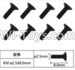 FeiYue FY-04 Spare Parts-60-07 W12068 Inner Hexagon Flat head machine screws(8pcs)-2.5X8mm,FeiYue FY-04 RC Car Parts,FY04 FY-04 RC Motorcycle Truck Spare parts Accessories,1:12 4WD High Speed Buggy Parts
