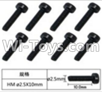 FeiYue FY-04 Spare Parts-60-08 W12069 Inner Hexagon Cup head machine screws(8pcs)-2.5X10mm,FeiYue FY-04 RC Car Parts,FY04 FY-04 RC Motorcycle Truck Spare parts Accessories,1:12 4WD High Speed Buggy Parts