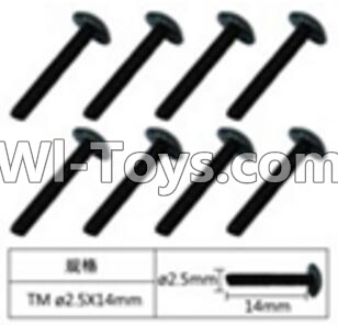FeiYue FY-04 Spare Parts-60-10 W12071 Inner Hexagon Flat head Self-attack screws(8pcs)-2.5X14mm,FeiYue FY-04 RC Car Parts,FY04 FY-04 RC Motorcycle Truck Spare parts Accessories,1:12 4WD High Speed Buggy Parts