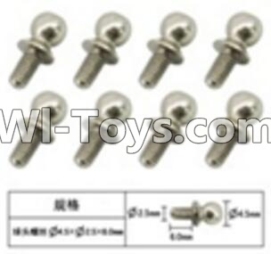 FeiYue FY-04 Spare Parts-60-15 W12057 Inner Hexagon Ball head screws(8pcs)-2.5X4.8X6mm,FeiYue FY-04 RC Car Parts,FY04 FY-04 RC Motorcycle Truck Spare parts Accessories,1:12 4WD High Speed Buggy Parts