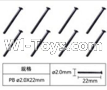 FeiYue FY-04 Spare Parts-60-18 W12066 Cross head flat tail screws(8pcs)-2.0X22mm,FeiYue FY-04 RC Car Parts,FY04 FY-04 RC Motorcycle Truck Spare parts Accessories,1:12 4WD High Speed Buggy Parts