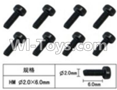 FeiYue FY-04 Spare Parts-60-19 W12061 Inner Hexagon Cup head machine screws(8pcs)-2.0X6mm,FeiYue FY-04 RC Car Parts,FY04 FY-04 RC Motorcycle Truck Spare parts Accessories,1:12 4WD High Speed Buggy Parts