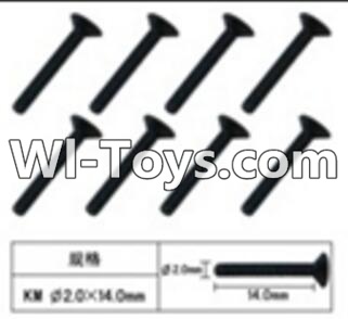 FeiYue FY-05 FY05 Parts-W12065 Inner Hexagon Flat head Machine screws2.0X14mm,FeiYue FY-05 RC Car Parts,FY05 FY-05 RC Truck Spare parts Accessories,1:12 4WD High Speed Buggy Parts