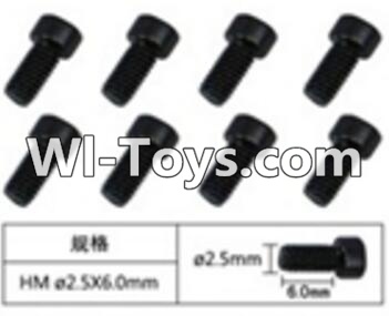 FeiYue FY-05 FY05 Parts-W12067 Inner Hexagon Cup head Machine screws(8pcs)-2.5X6mm,FeiYue FY-05 RC Car Parts,FY05 FY-05 RC Truck Spare parts Accessories,1:12 4WD High Speed Buggy Parts