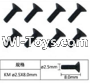 FeiYue FY-05 FY05 Parts-W12068 Inner Hexagon Flat head machine screws(8pcs)-2.5X8mm,FeiYue FY-05 RC Car Parts,FY05 FY-05 RC Truck Spare parts Accessories,1:12 4WD High Speed Buggy Parts