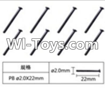 FeiYue FY-05 FY05 Parts-W12066 Cross head flat tail screws(8pcs)-2.0X22mm,FeiYue FY-05 RC Car Parts,FY05 FY-05 RC Truck Spare parts Accessories,1:12 4WD High Speed Buggy Parts