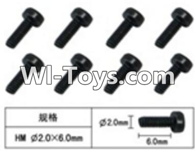 FeiYue FY-05 FY05 Parts-W12061 Inner Hexagon Cup head machine screws(8pcs)-2.0X6mm,FeiYue FY-05 RC Car Parts,FY05 FY-05 RC Truck Spare parts Accessories,1:12 4WD High Speed Buggy Parts