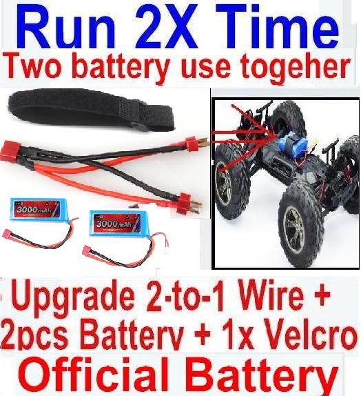 FeiYue FY-06 Spare Parts-35-06 FeiYue FY-06 Spare Parts-35-06 Upgrade 2-to-1 wire and Velcro & 2pcs Battery-Two battery can Be used together,Run 2x Time than usual,FeiYue FY-06 RC Car Parts,FY06 FY-06 RC Truck Spare parts Accessories,1:12 4WD High Speed B