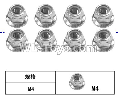 FeiYue FY-11 Spare Parts-56-09 XLF-1012 M4 Flange locknut(8pcs),FY11 FY-11 RC Racing Car Truck Spare parts Accessories,1:12 4WD High Speed RC Buggy Parts