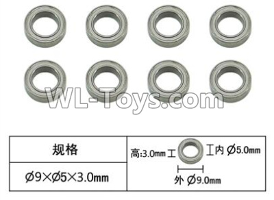FeiYue FY-11 Spare Parts-56-10 XLF-1016 Bearing(8pcs)-9X5X3mm,FY11 FY-11 RC Racing Car Truck Spare parts Accessories,1:12 4WD High Speed RC Buggy Parts