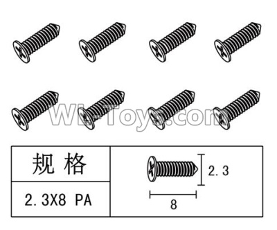 FeiYue FY15 FY-15 Flat Head screw Parts(8pcs)-2.3×8 PA,FeiYue FY15 Parts,FeiYue FY-15 Parts