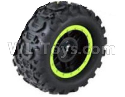 HB 1:14 RC Car Spare Parts-07-03 Whole Wheel Unit-Diameter-about 9.5cm-Green(1pcs),HB Toys 666-1501 1502 1503 1504 RC Truck Car Spare Parts Accessories,HB Toys 1:14 Replacement Spare Parts