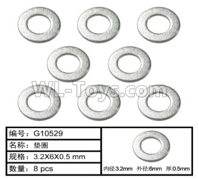 HG P407 LS032 washer(3.2X6X0.5mm)-8pcs,HG P407 RC Truck Spare parts Accessories,HG P407 1:10 RC Car Parts