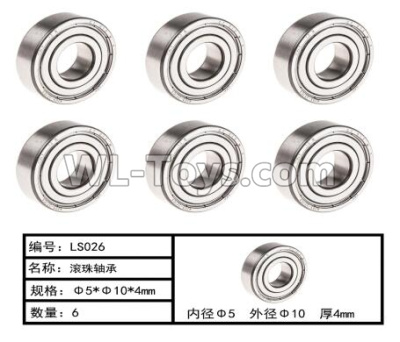 HG P407 LS026 Ball bearing(6pcs)-Φ5xΦ10x4mm,HG P407 RC Truck Spare parts Accessories,HG P407 1:10 RC Car Parts