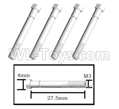 HG P408 Parts-Shock absorber main rod-4pcs-HGHMWJ-035,HG P408 Kfor Parts,HG P408 Humvee RTR Parts