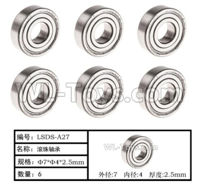 HG P408 Parts-Bearing-8pcs-Φ7XΦ4X2.5mm-LSDS-A27,HG P408 Kfor Parts,HG P408 Humvee RTR Parts