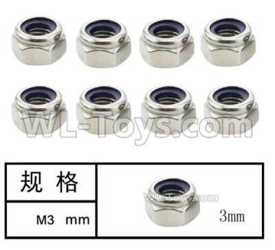HG P408 Parts-Locknut-M3-8pcs-LS021,HG P408 Kfor Parts,HG P408 Humvee RTR Parts