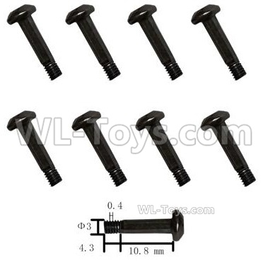 HG P408 Parts-Inner-Hexagonal half tooth machine screw-8pcs-Φ3x10.8x0.4x4.3mm-HG4A-002,HG P408 Kfor Parts,HG P408 Humvee RTR Parts