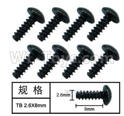HG P408 Parts-Inner-Hexagonal TB machine screw-8pcs-Φ2.6x8mm-W05002,HG P408 Kfor Parts,HG P408 Humvee RTR Parts