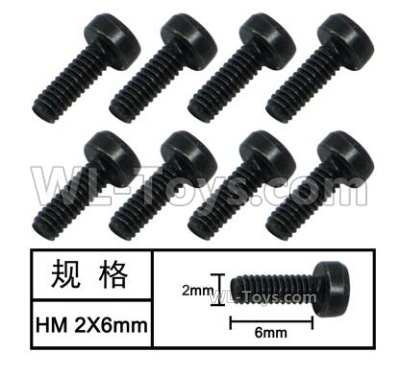 HG P408 Parts-Cup Head Inner-Hexagonal HM machine screw-8pcs-Φ2x6mm-W05009,HG P408 Kfor Parts,HG P408 Humvee RTR Parts